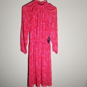 Scoop NYC Dress Pink Abstract Small